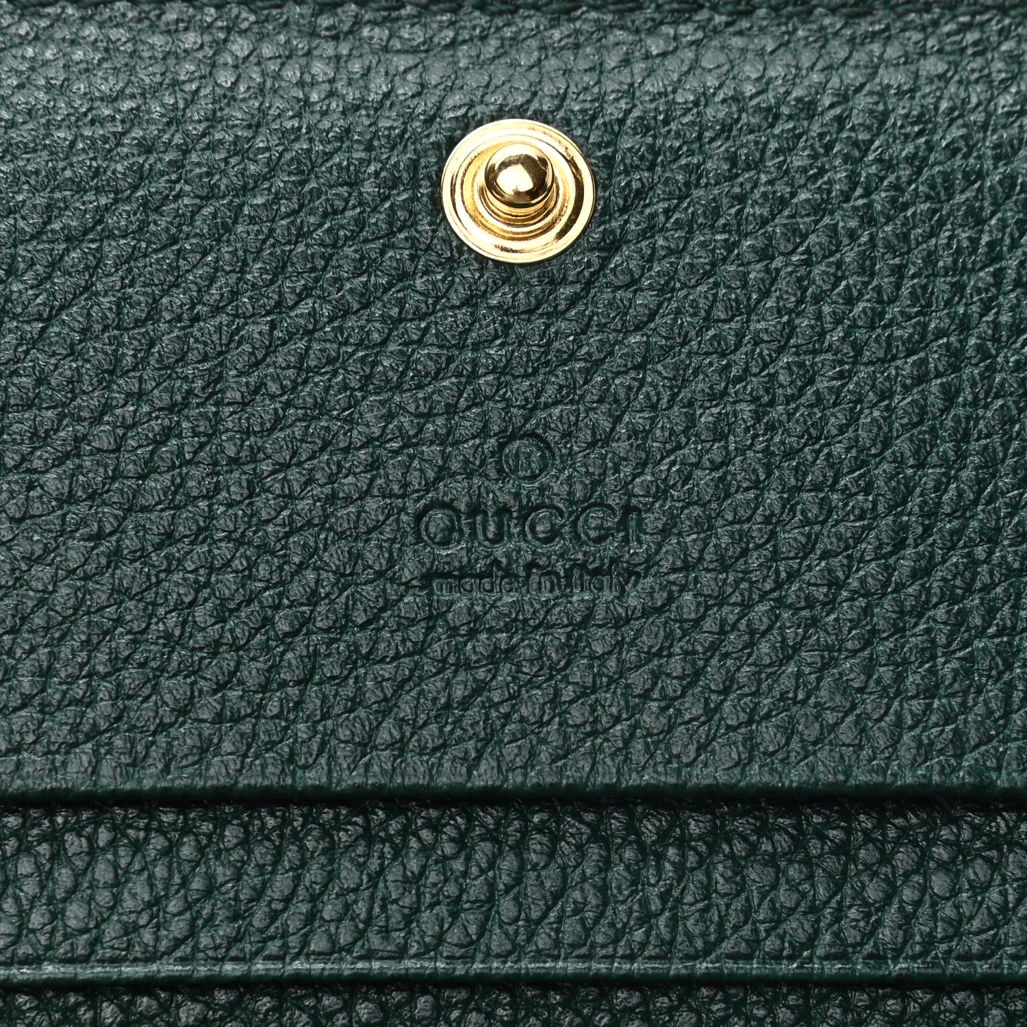 Gucci Grainy Calfskin Zumi Chain Card Case Wallet Vintage Green 8 of 8