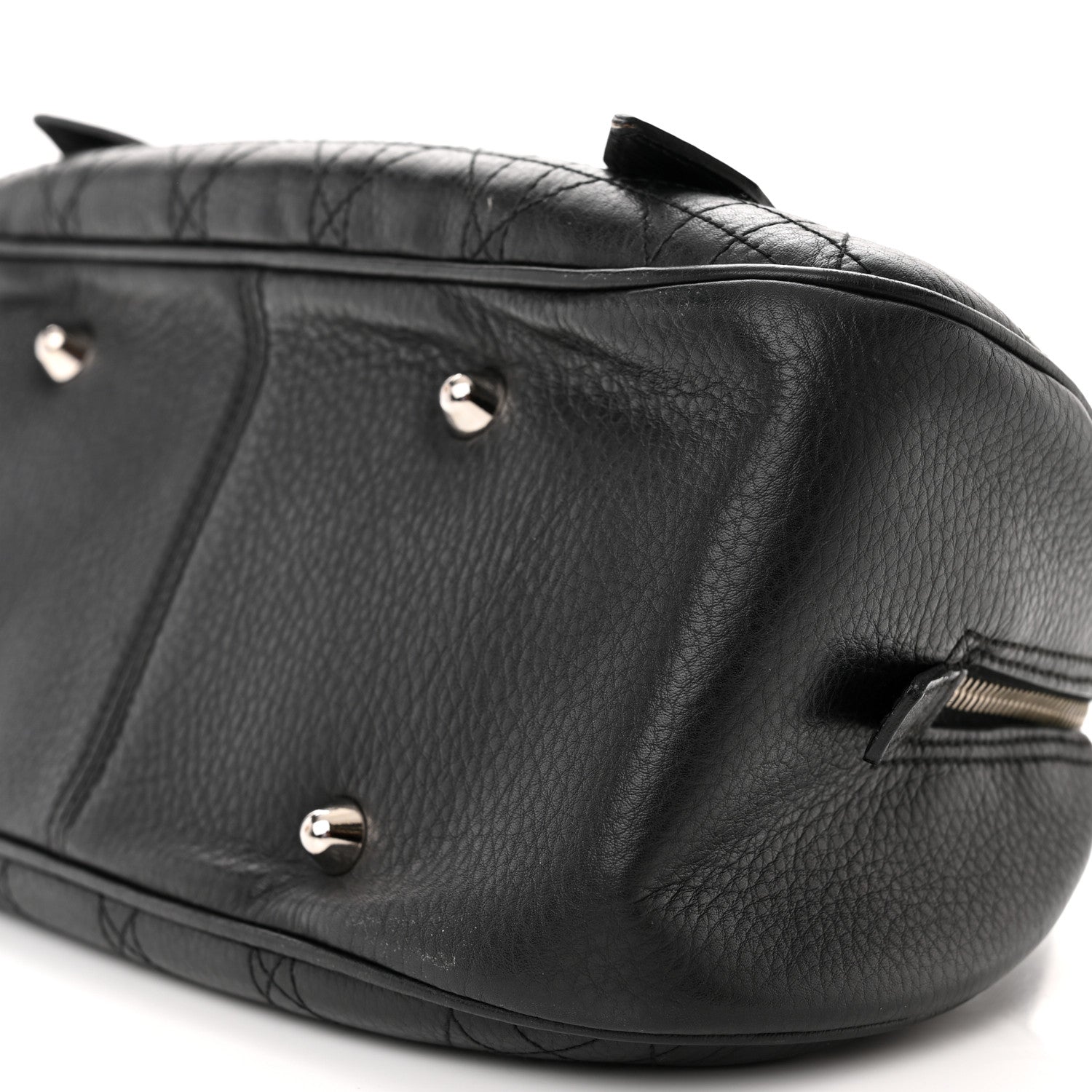 Christian Dior Deerskin Cannage Stitched Boston Black 10 of 14