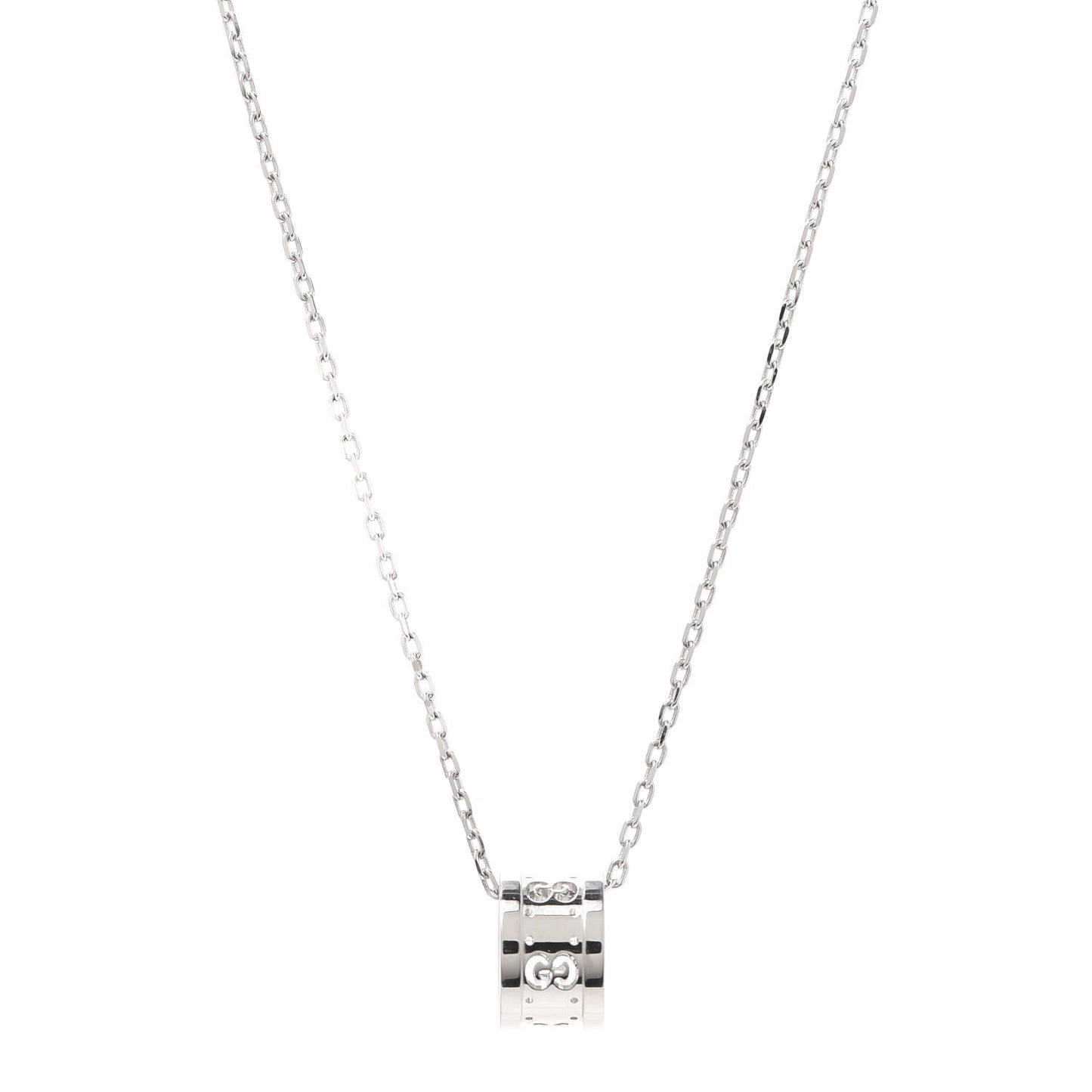 18K White Gold Icon Twirl Pendant Necklace