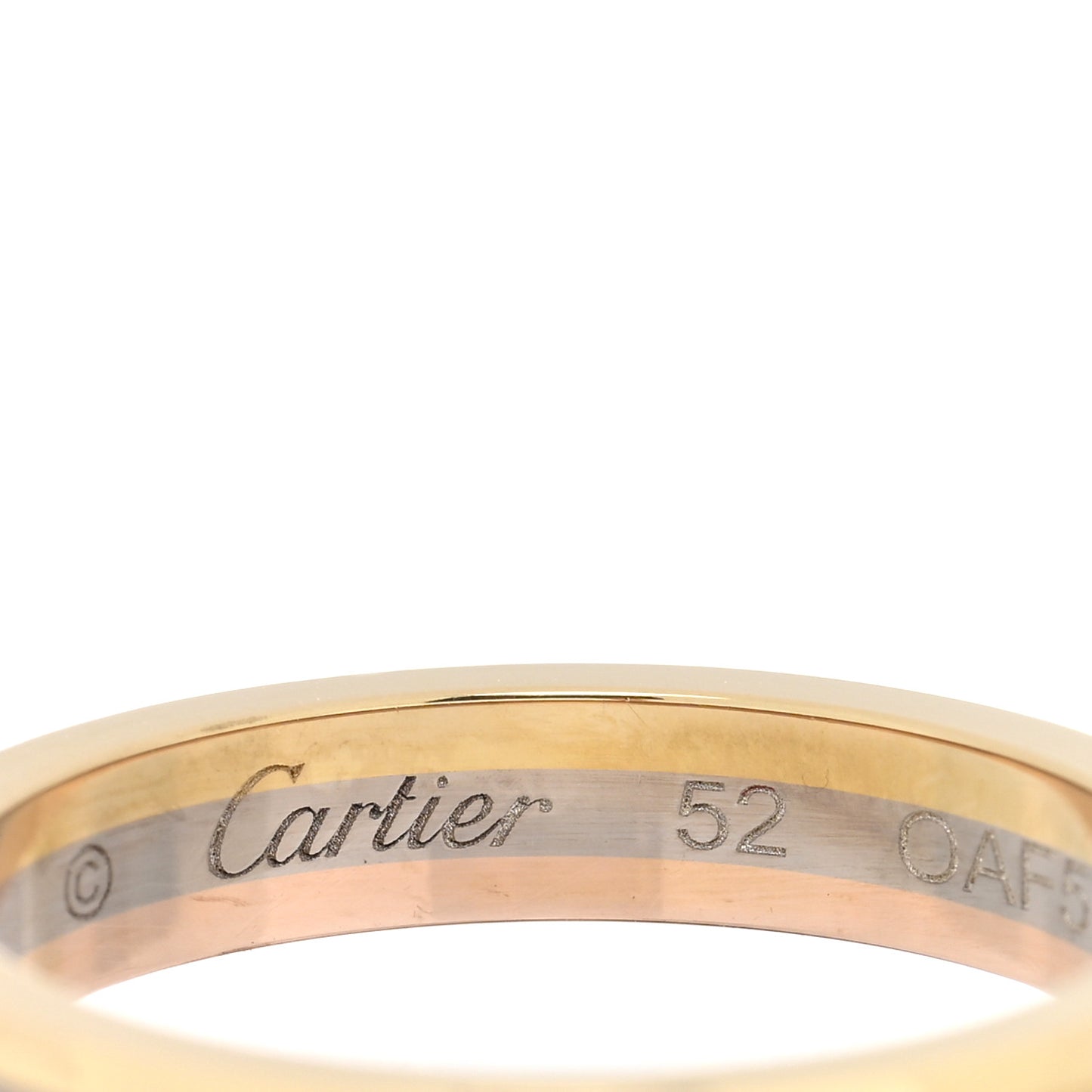18K Pink White Yellow Gold 3.5mm Vendome Louis Cartier Wedding Band Ring 52 6