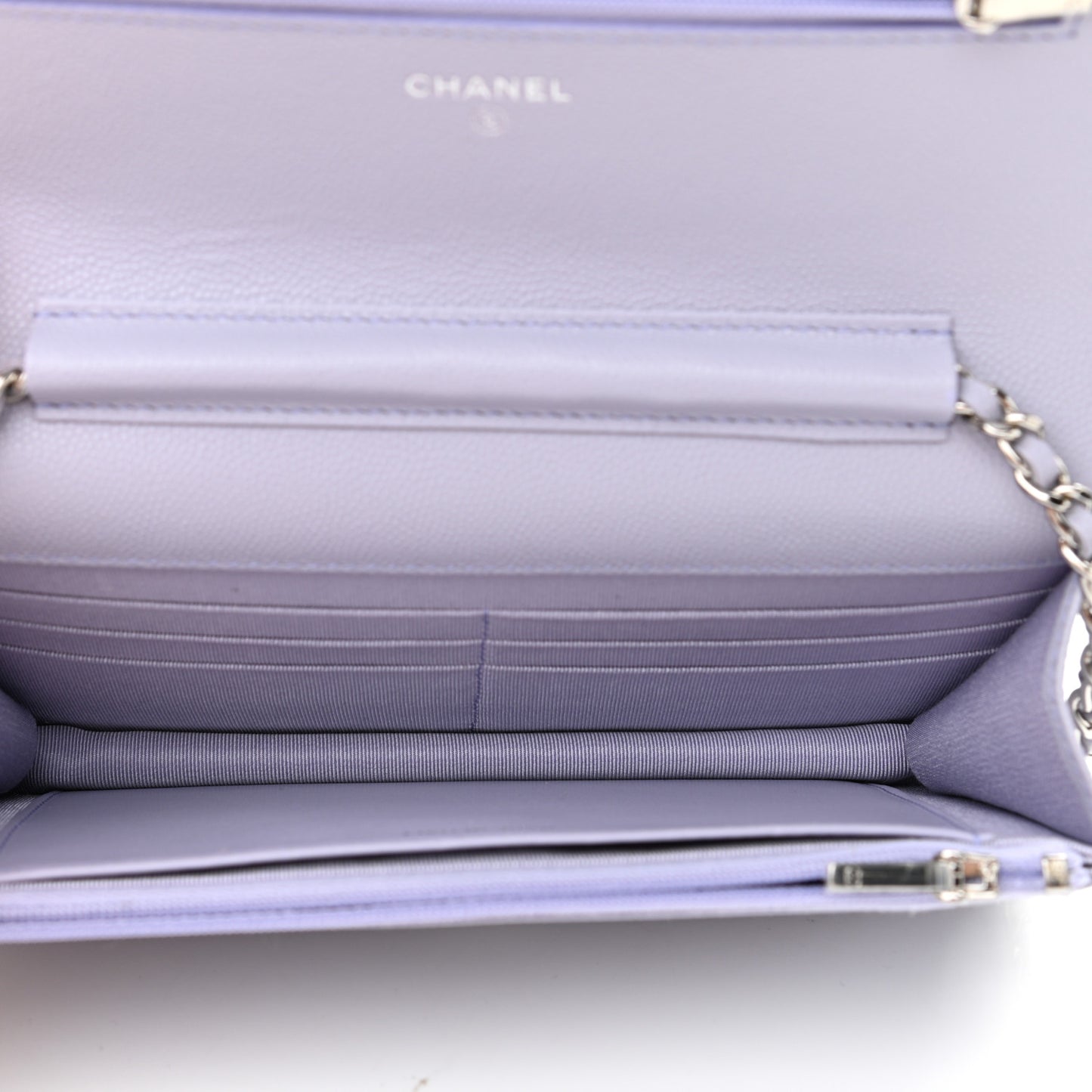 Caviar Quilted Wallet On Chain WOC Light Purple
