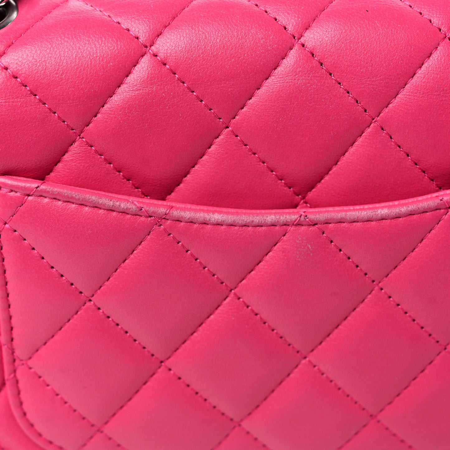 Lambskin Quilted Mini Rectangular Flap Fuchsia