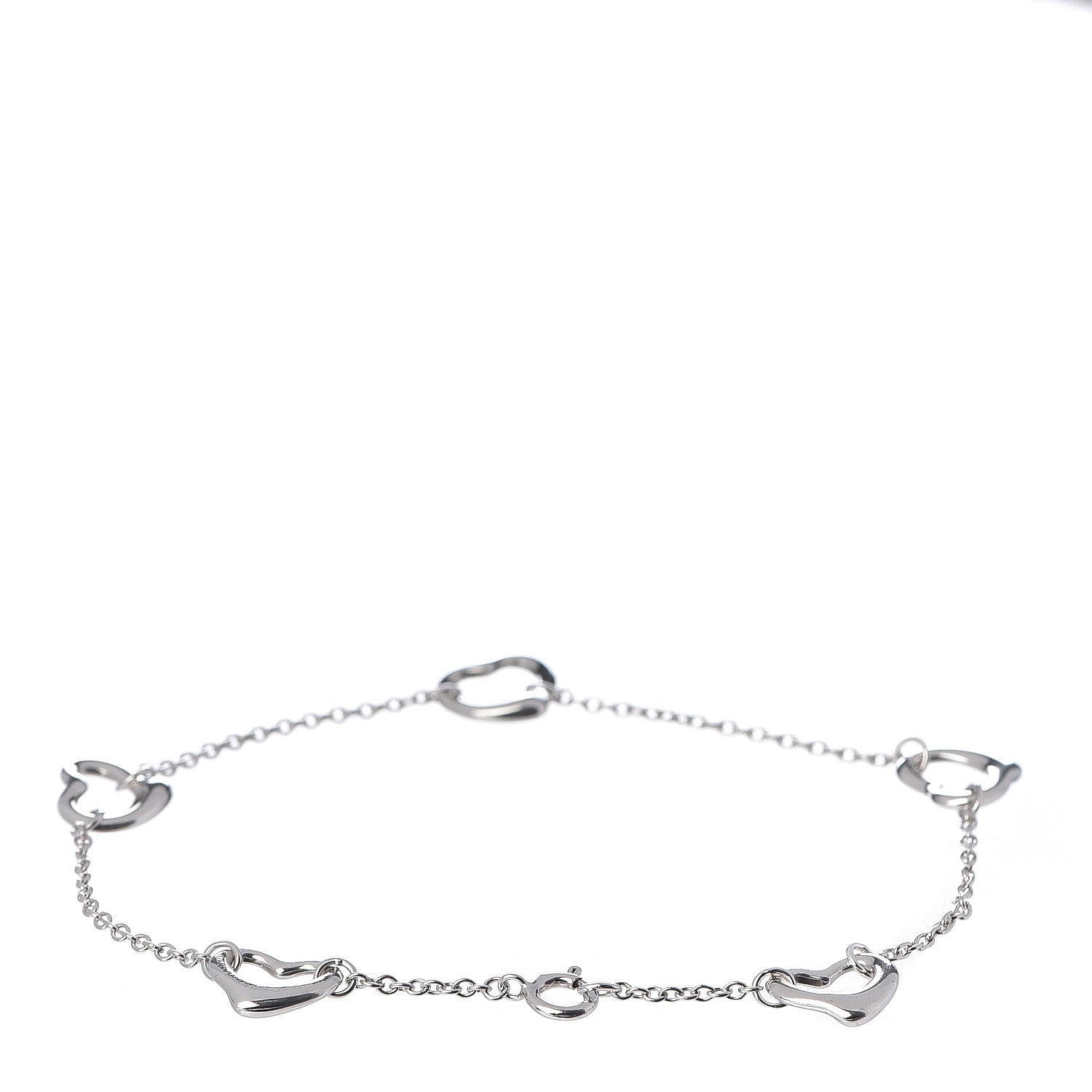 Tiffany Sterling Silver Elsa Peretti Open Heart Bracelet 1 of 4