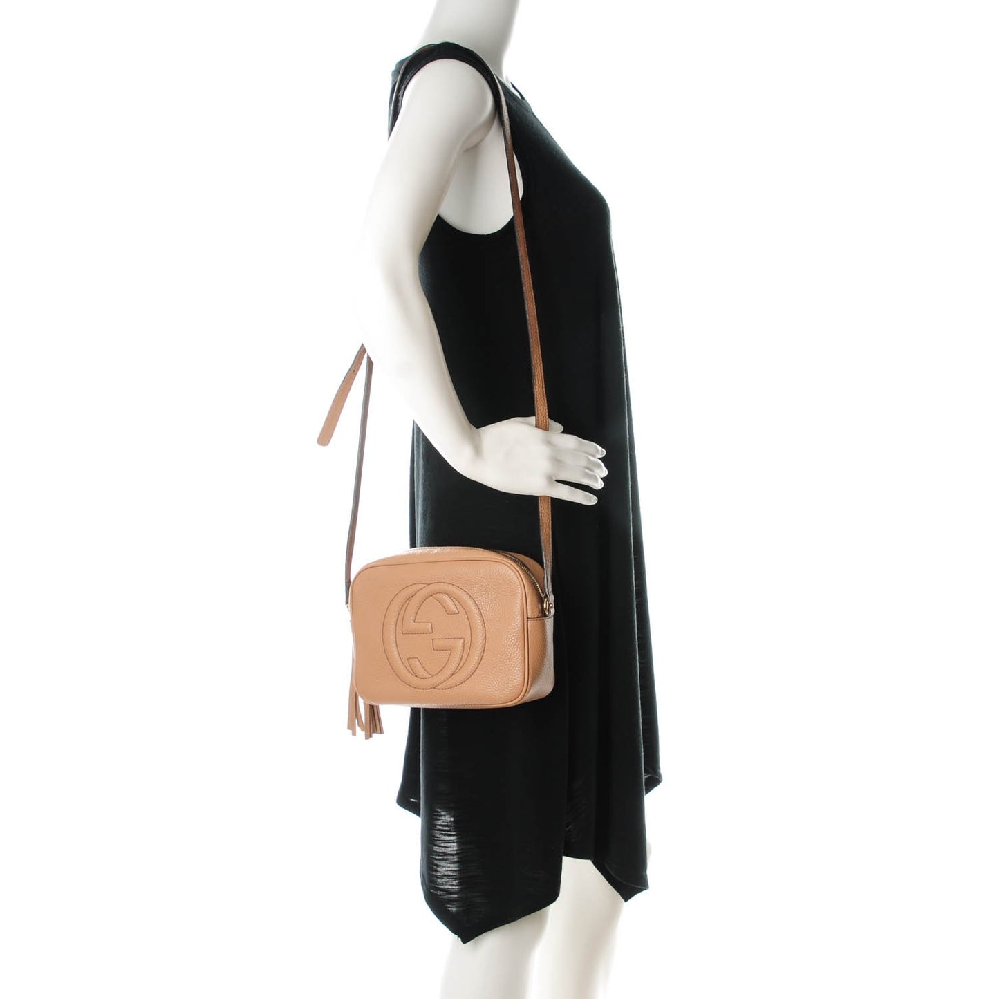 Pebbled Calfskin Small Soho Disco Bag Camelia