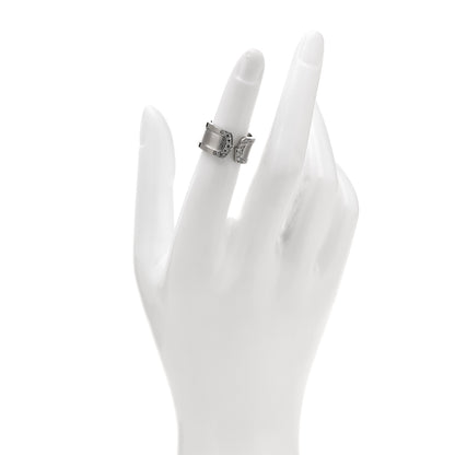Cartier 18K White Gold Diamond 10mm Logo De Cartier Ring 49 5 2 of 6