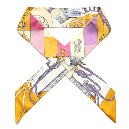 Hermes Silk Cliquetis Twilly Bouton D'Or Mauve 1 of 6