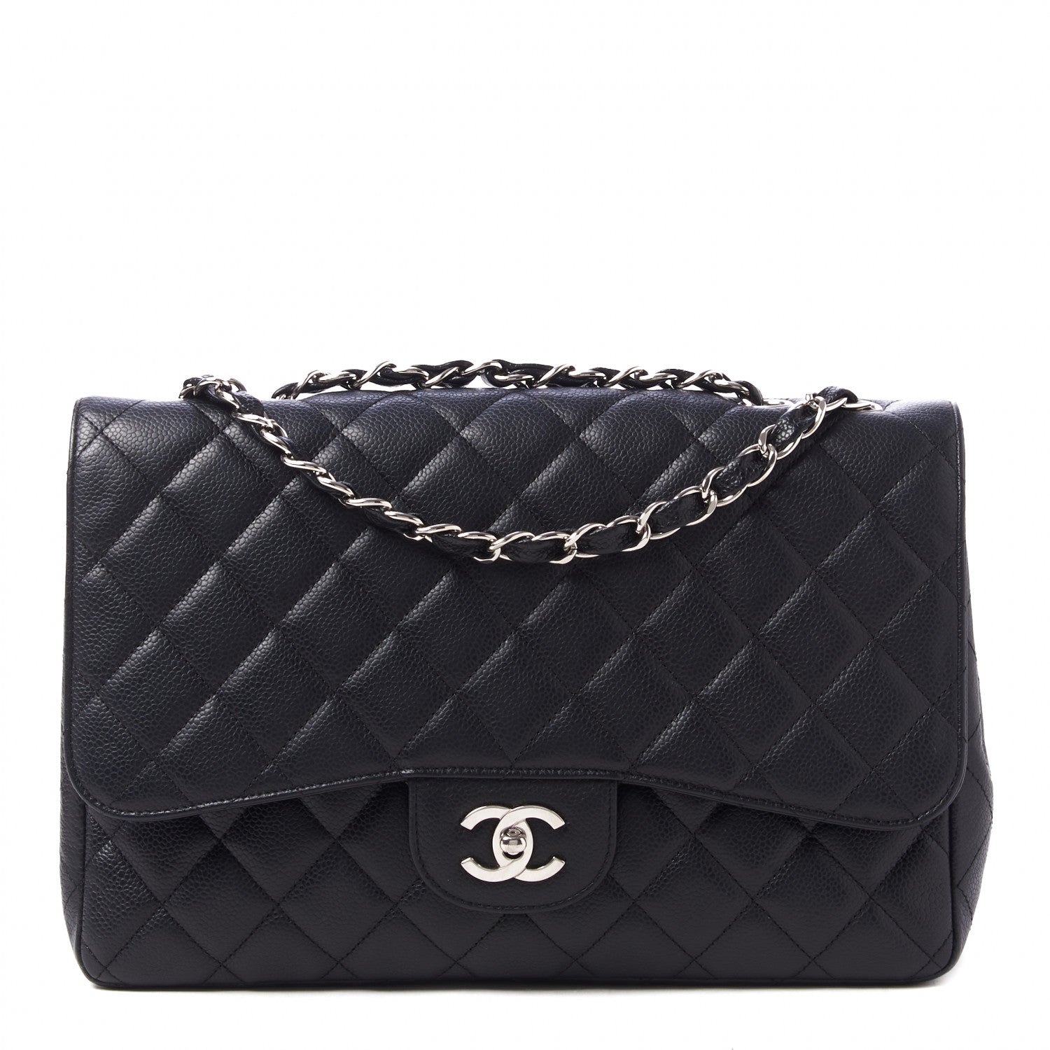 Chanel Caviar Quilted Jumbo Single Flap Black 1 of 10