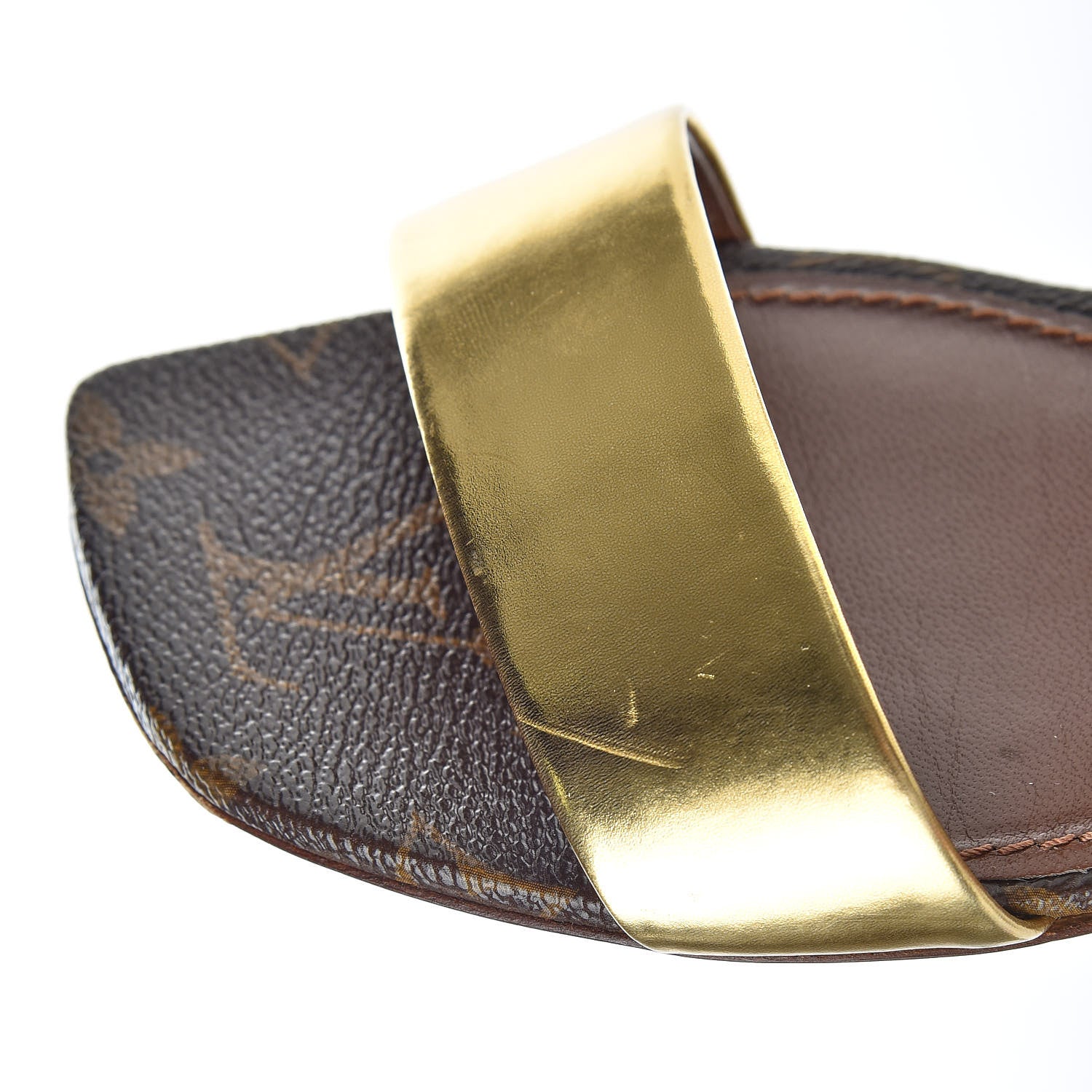 Louis Vuitton Calfskin Monogram Golden Bloom Flat Sandals 36 Gold 9 of 10
