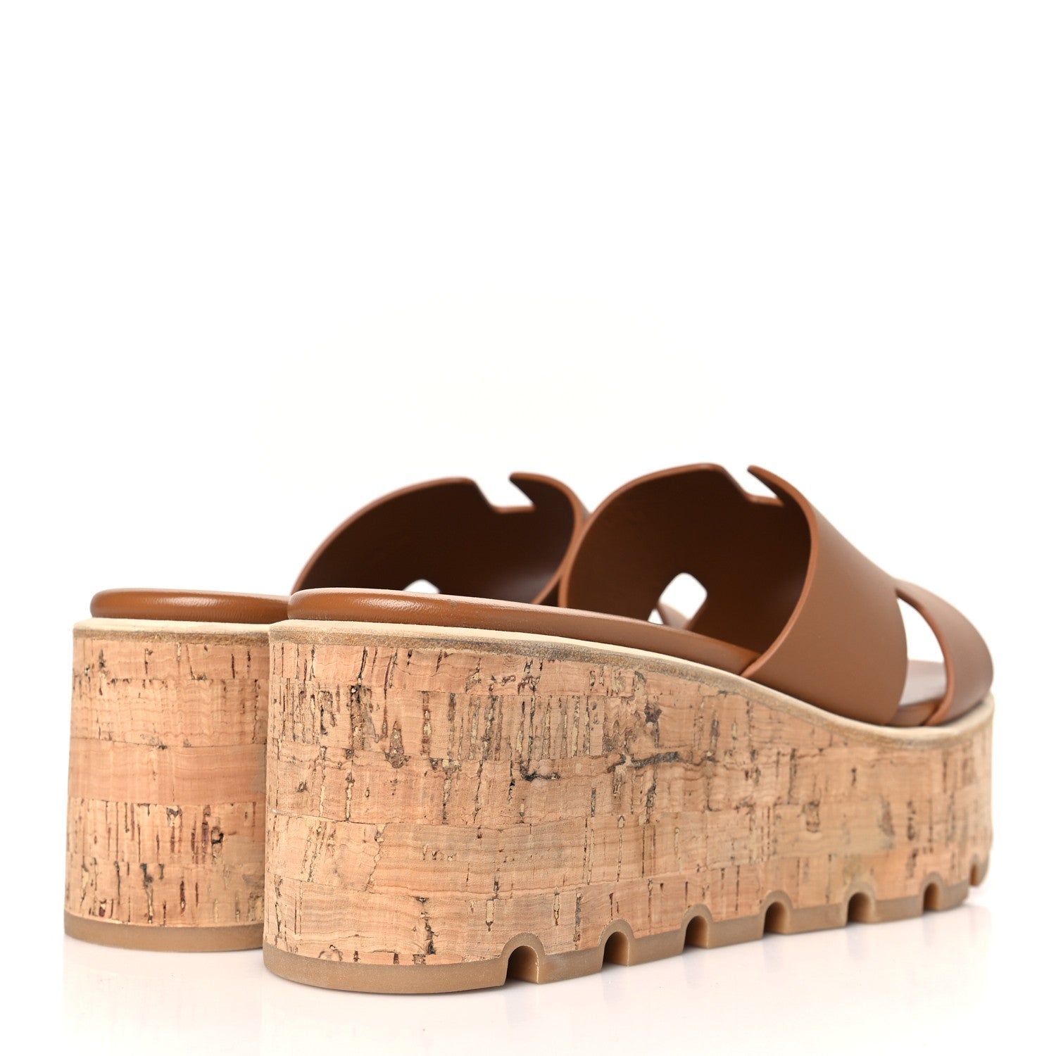 Hermes Calfskin Cork Eze 30 Sandals 37 Marron Glaise 4 of 9