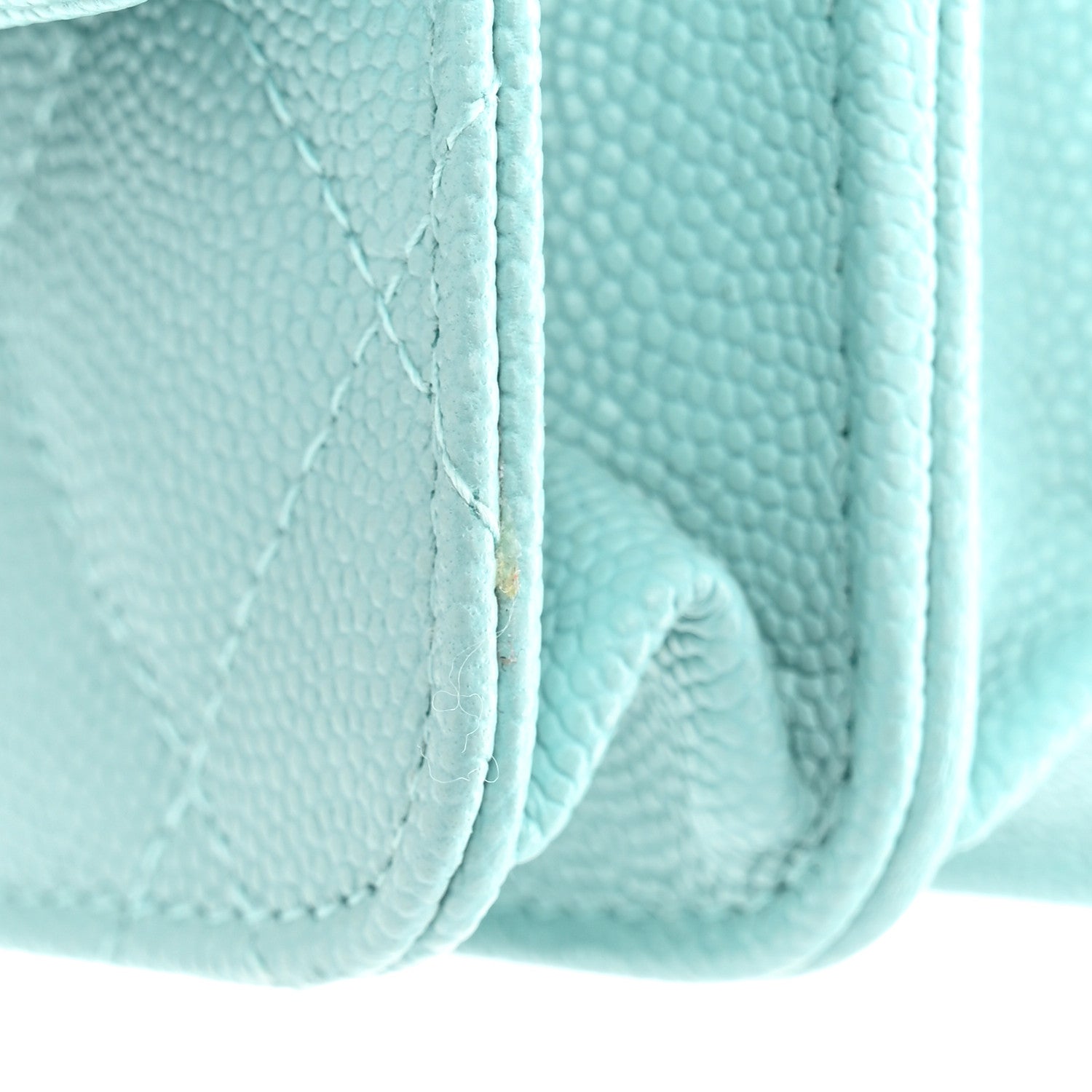 Chanel Caviar Quilted Square Wallet On Chain WOC Light Blue 12 of 12