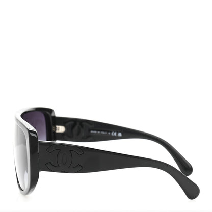 Chanel Acetate Shield Sunglasses 5495A Black 3 of 8