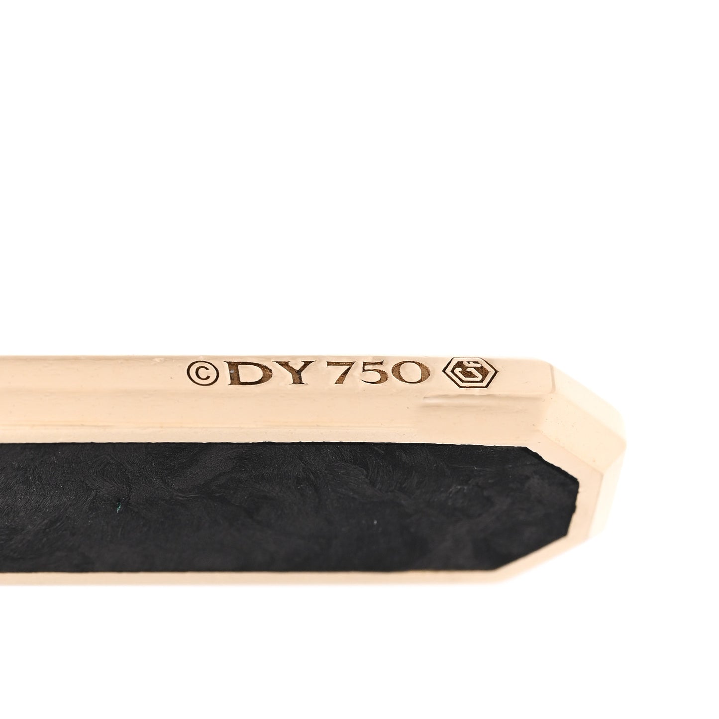 18K Yellow Gold Forged Carbon Ingot Tag Pendant