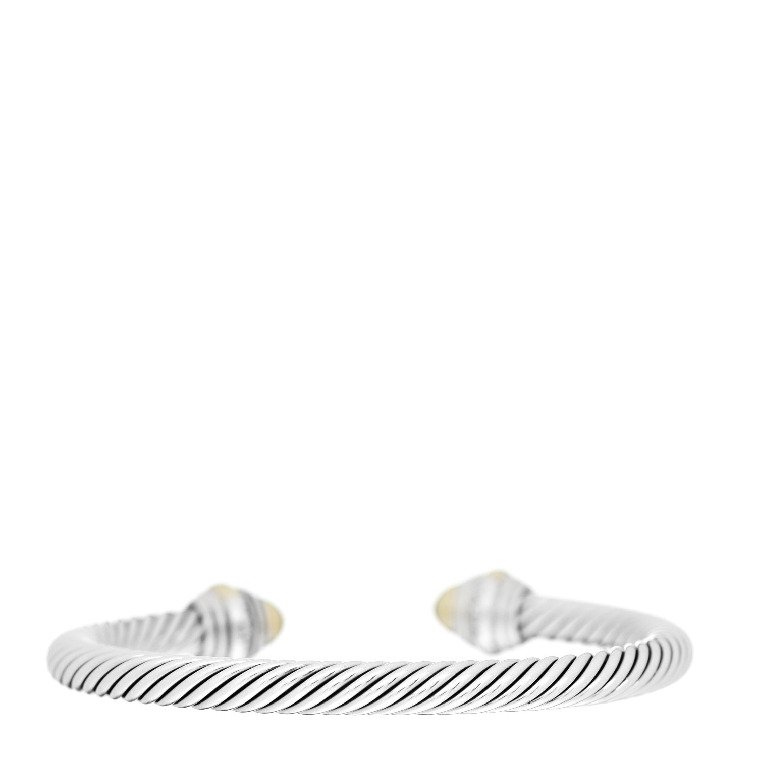 David Yurman Sterling Silver 14K Yellow Gold 5mm Cable Classics Dome Bracelet 2 of 3