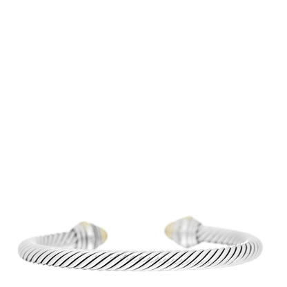 David Yurman Sterling Silver 14K Yellow Gold 5mm Cable Classics Dome Bracelet 2 of 3