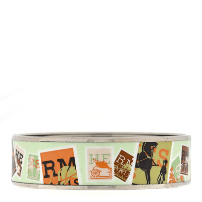 Hermes Enamel Printed Wide De Passage a Paris Bracelet 70 2 of 4
