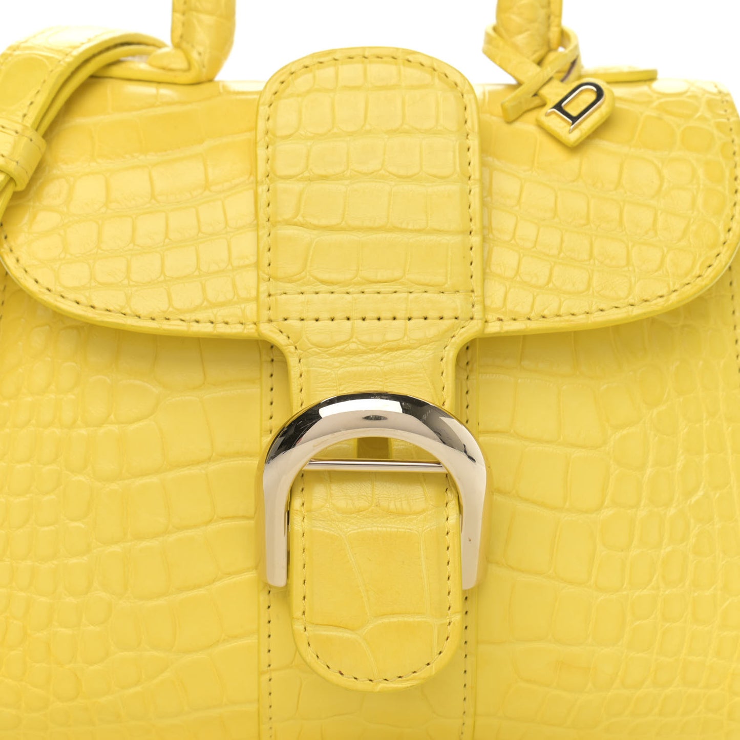Alligator Mini Brillant Satchel Citron