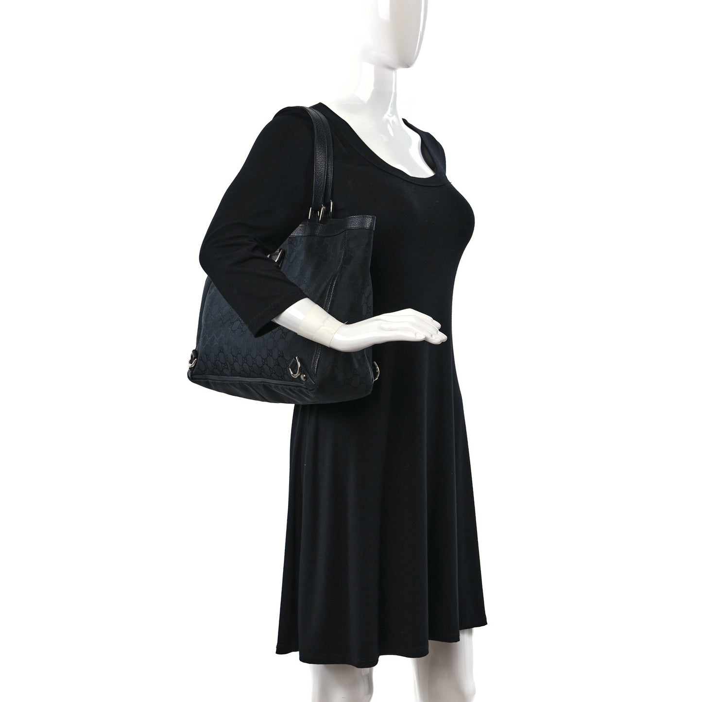 Nylon Monogram Large Abbey Tote Black