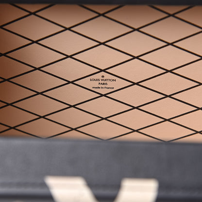 Louis Vuitton Calfskin Petite Malle Black White 6 of 10