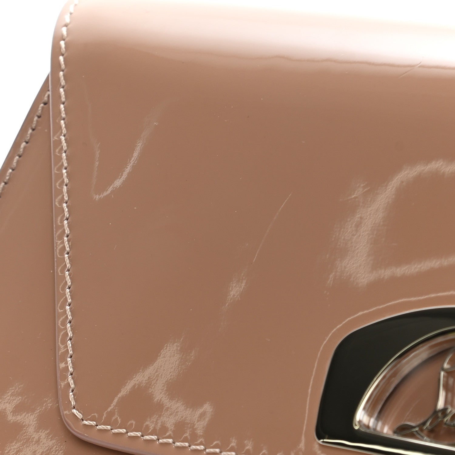 Christian Louboutin Patent Vero Dodat Clutch Nude 10 of 10