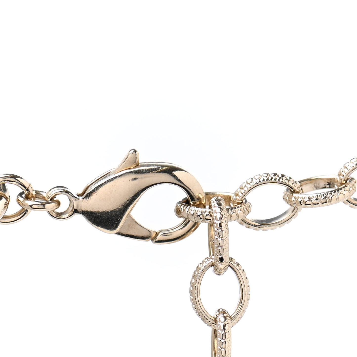 Metal Glass Pearl Strass CC Pendant Necklace Pink Gold