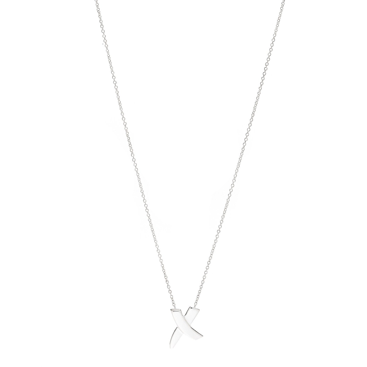 Tiffany Sterling Silver Paloma Picasso Graffiti X Pendant Necklace 1 of 6