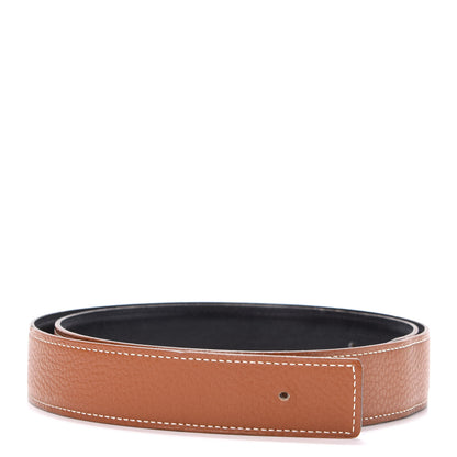 Hermes Box Togo 32mm Belt Strap 90 Black Gold 1 of 5