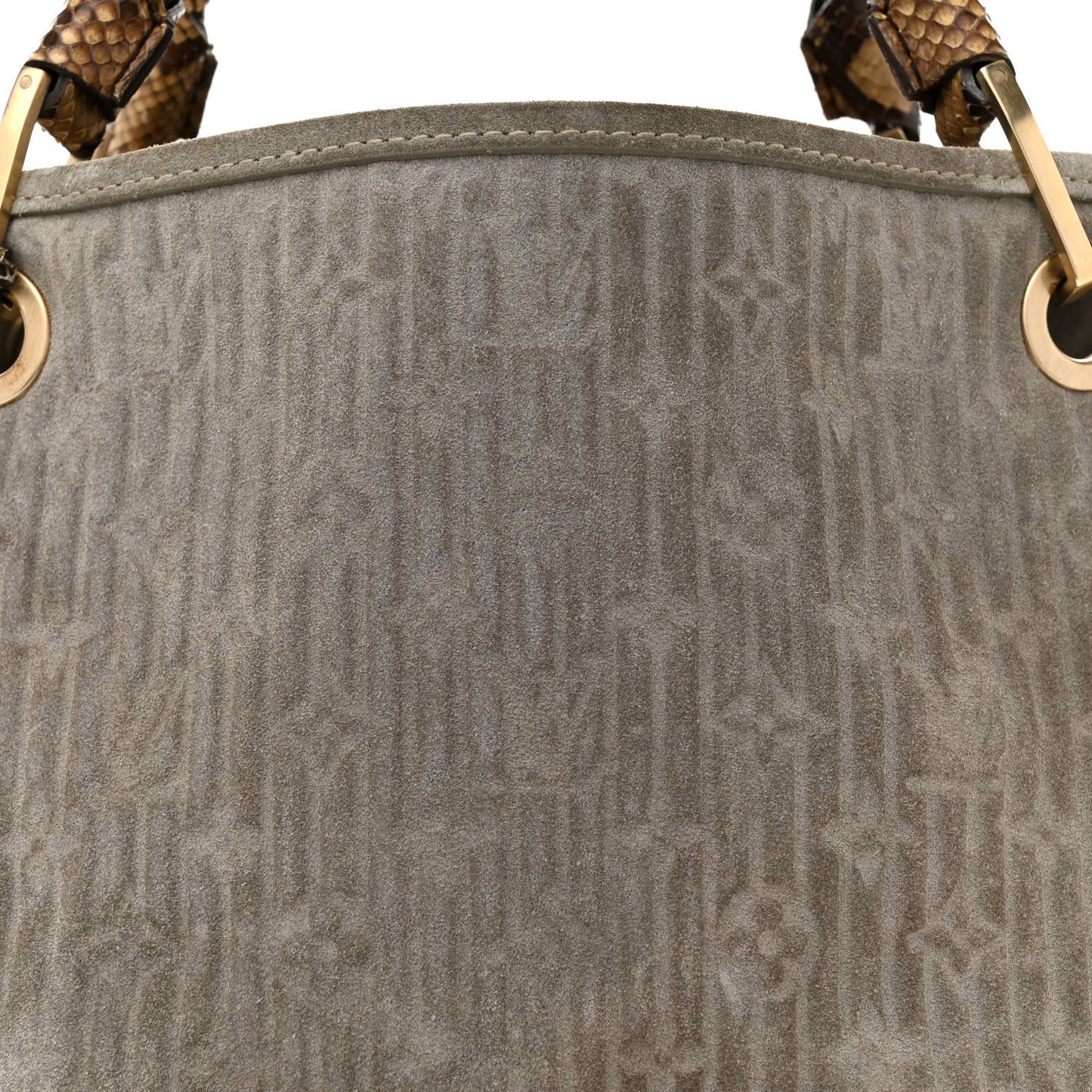 Suede Snakeskin Monogram Embossed Whisper GM Jade