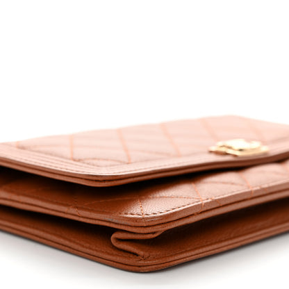 Chanel Caviar Quilted Boy Wallet On Chain WOC Brown 10 of 12