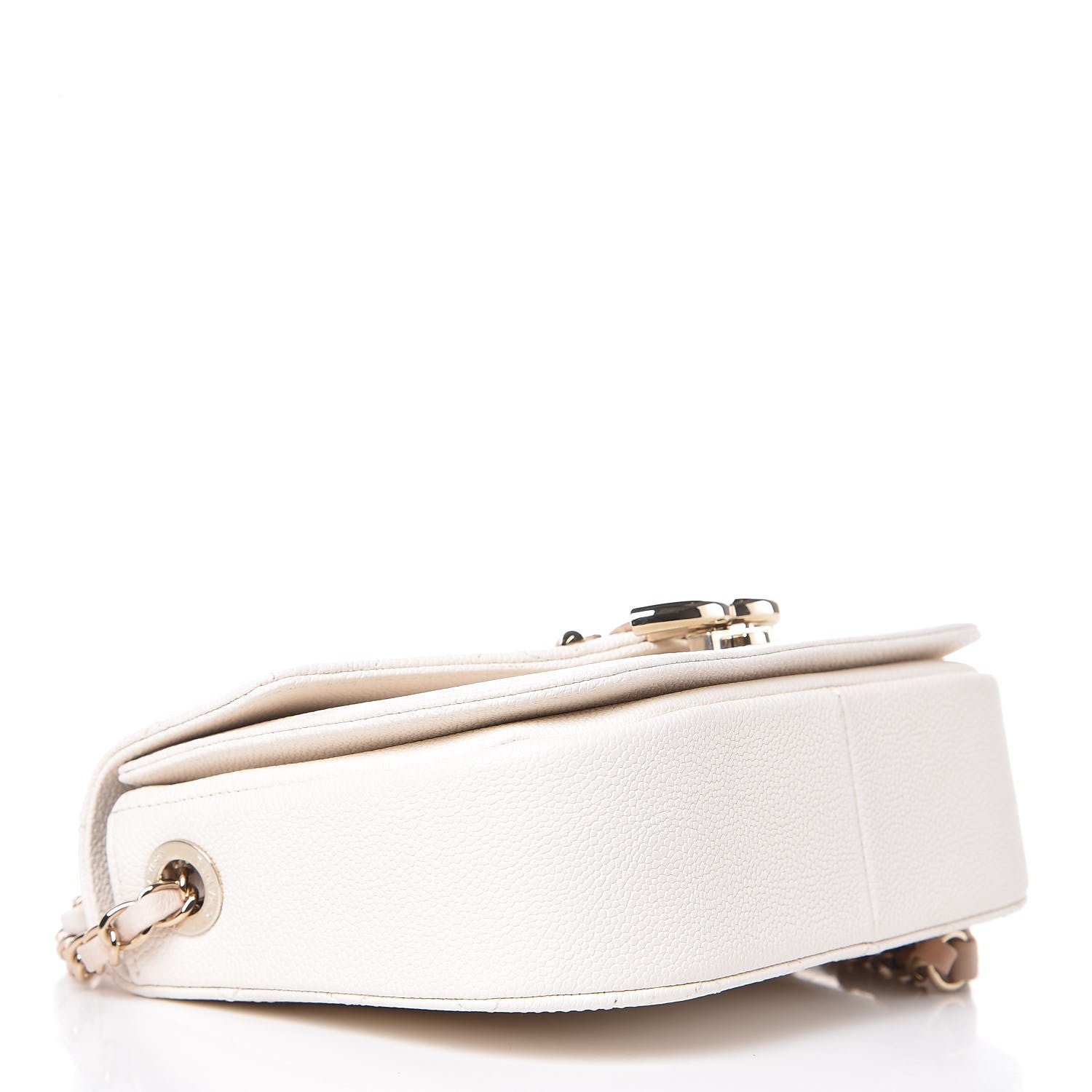 Chanel Grained Calfskin Quilted Small Cuba Top Handle Flap White 4 of 9