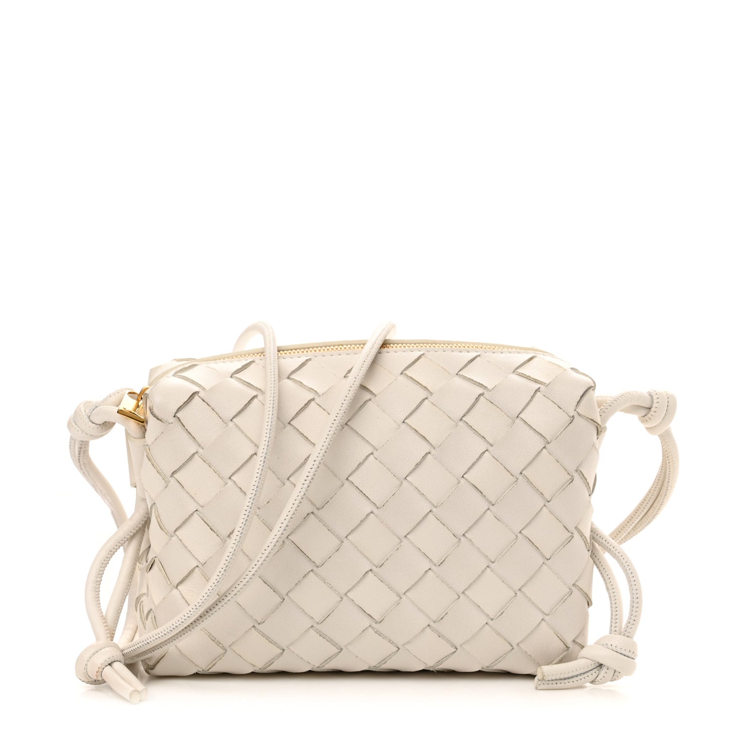 Nappa Intrecciato Small Loop Camera Bag White