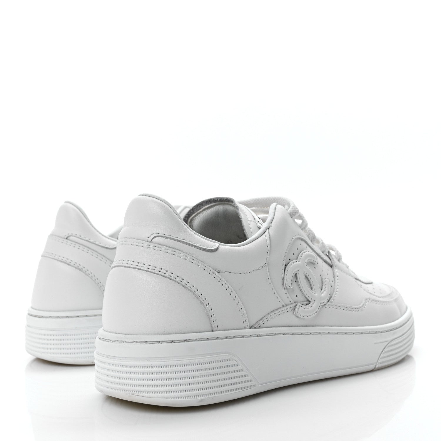 Chanel Calfskin CC Womens Sneakers 36 White 4 of 9