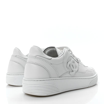 Chanel Calfskin CC Womens Sneakers 36 White 4 of 9