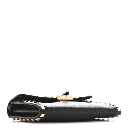 Valentino Garavani Pebbled Calfskin Medium Rockstud Flip Lock Crossbody Bag Black 4 of 10