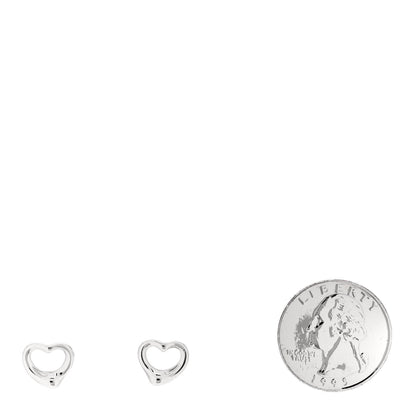 Tiffany Sterling Silver 11mm Elsa Peretti Open Heart Earrings 2 of 5