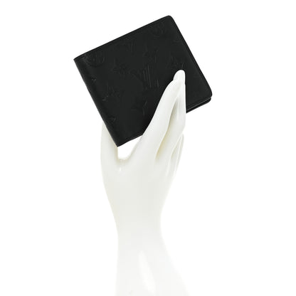 Louis Vuitton Calfskin Monogram Shadow Multiple Wallet Black 2 of 10