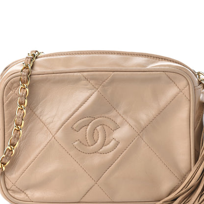 Chanel Lambskin Quilted Tassel Camera Case Beige 13 of 13