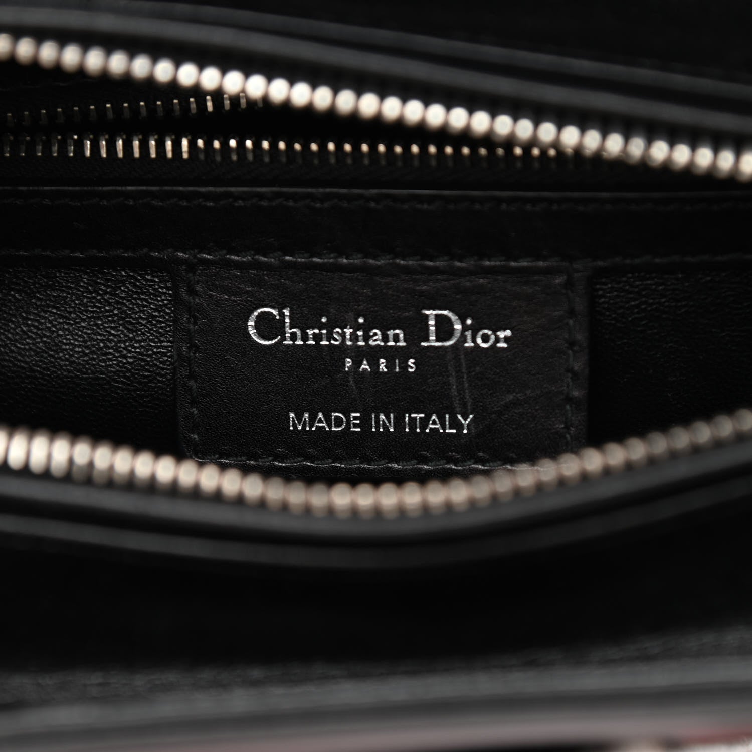 Christian Dior Calfskin Pockets Medium Lady Dior Black Red Grey 6 of 10