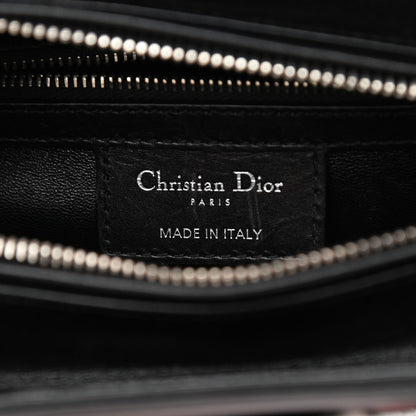 Christian Dior Calfskin Pockets Medium Lady Dior Black Red Grey 6 of 10