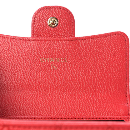 Chanel Caviar Quilted Compact Flap Wallet Fuchsia 5 of 6