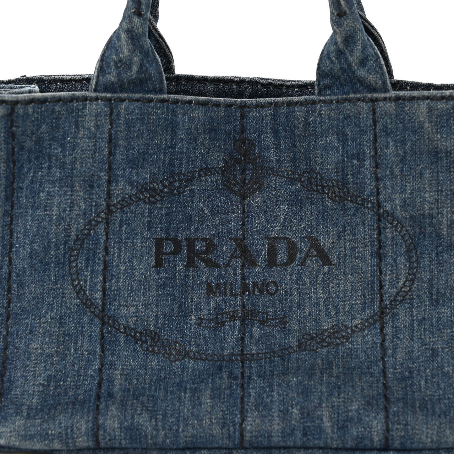 Denim Small Logo Tote Bleu