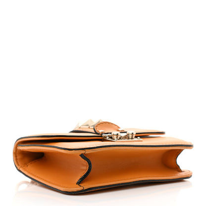 Valentino Garavani Vitello Mini Glam Lock Rockstud Flap Mandarin Sorbet 3 of 9