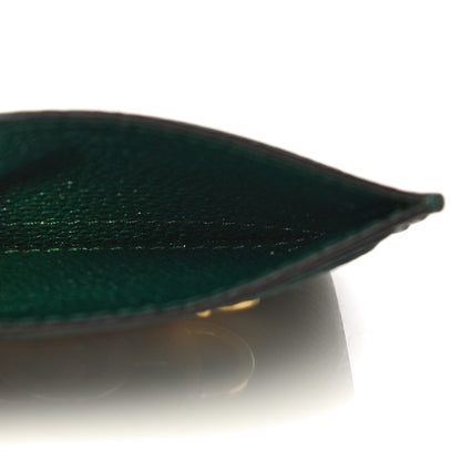 Gucci Grainy Calfskin Zumi Card Holder Vintage Green 5 of 12
