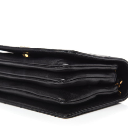 Saint Laurent Lambskin Diamond Quilted Monogram Angie Chain Bag Black 7 of 11