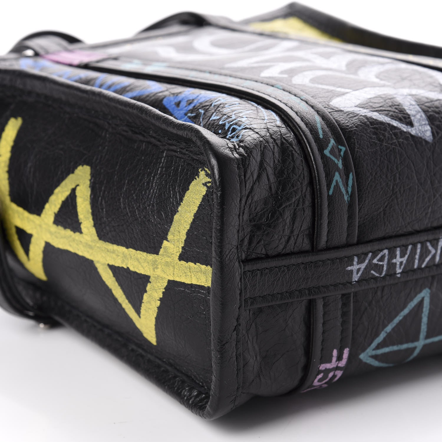 Balenciaga Agneau Arena Graffiti All Over XS Bazar Shopper Tote Black Multicolor 6 of 10