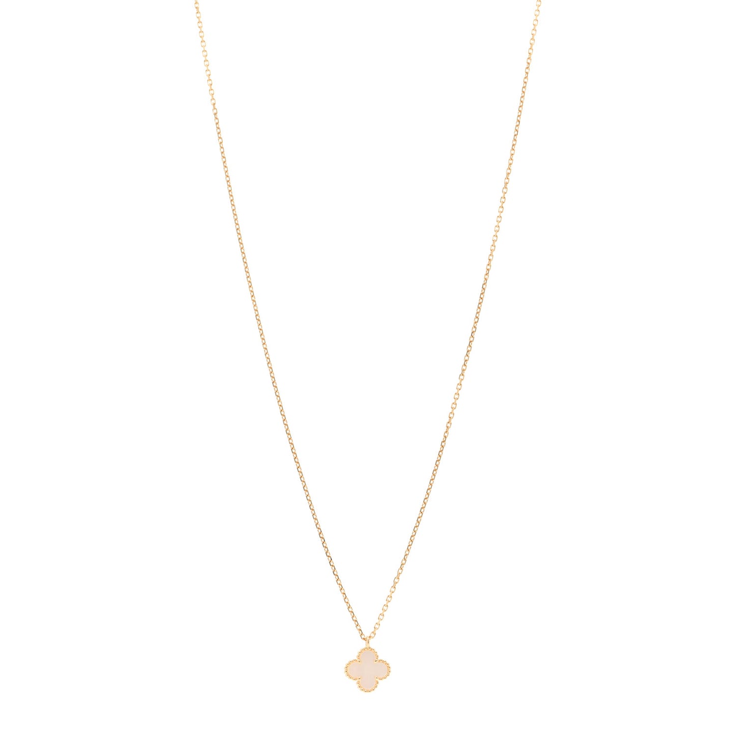 18K Yellow Gold Mother of Pearl Sweet Alhambra Pendant Necklace