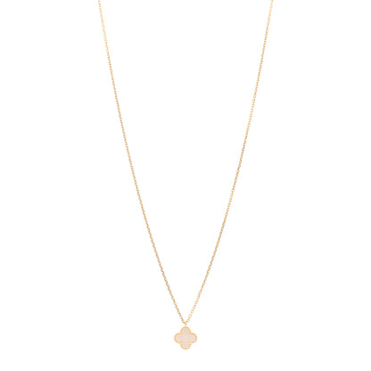Van Cleef & Arpels 18K Yellow Gold Mother of Pearl Sweet Alhambra Pendant Necklace 1 of 5