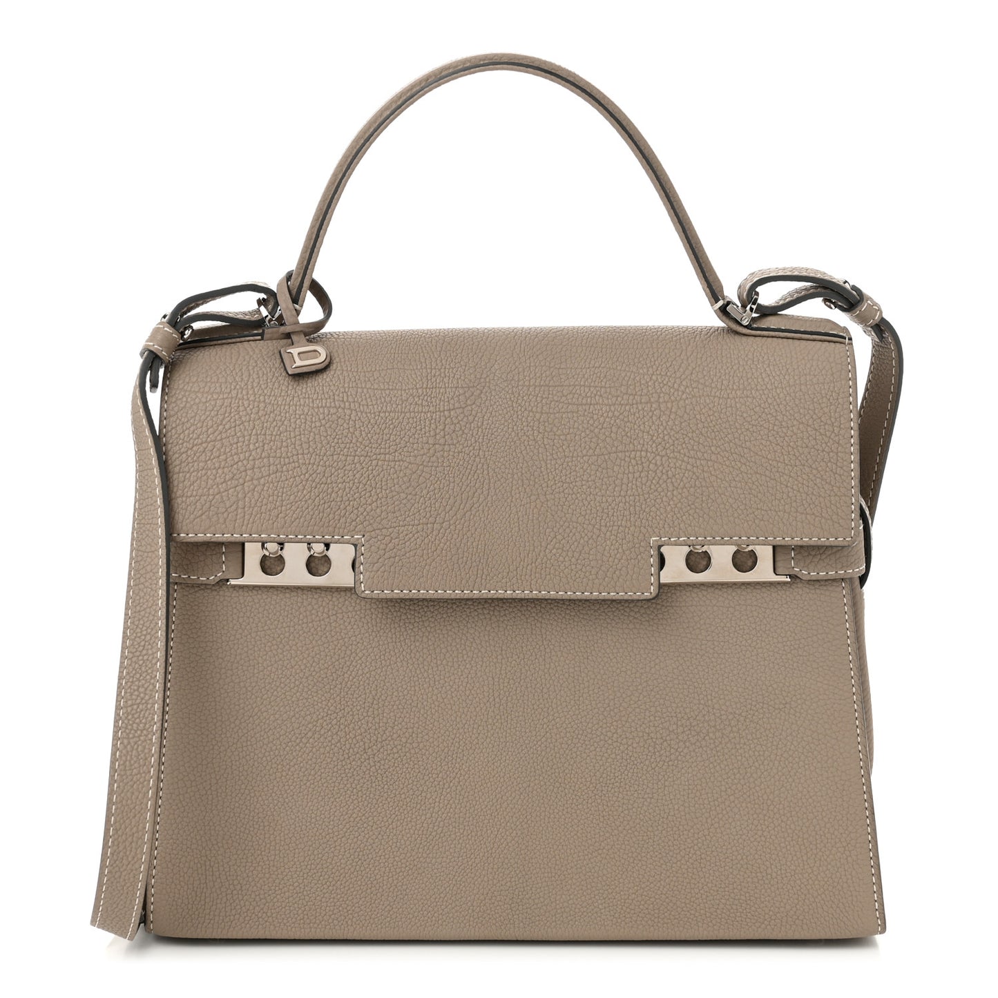 Crispy Calfskin MM Tempete Satchel Tourterelle