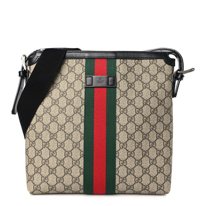 Gucci GG Supreme Monogram Web Messenger Bag Black 1 of 9