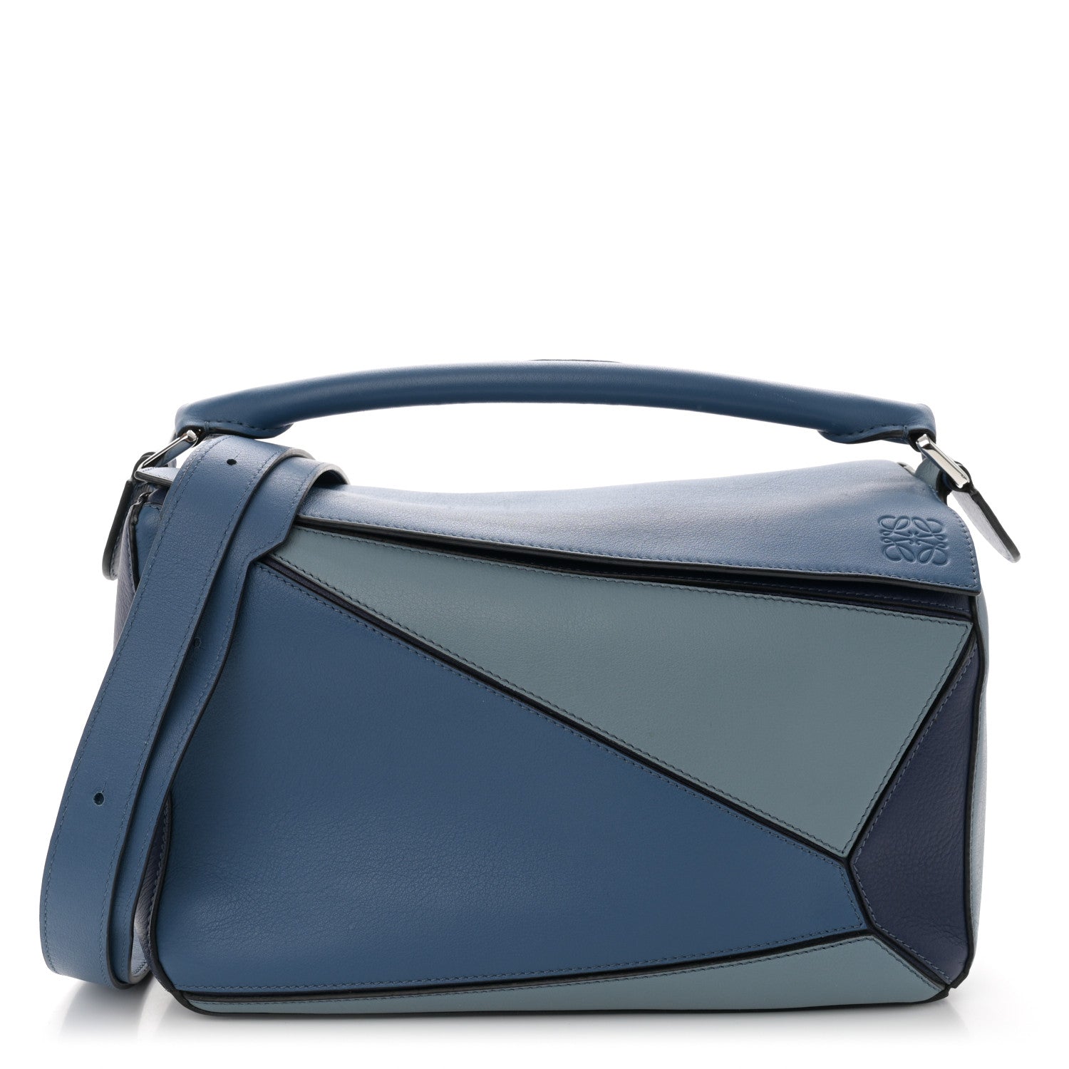 Loewe Calfskin Medium Puzzle Bag Marine Stone Steel Blue 1 of 11