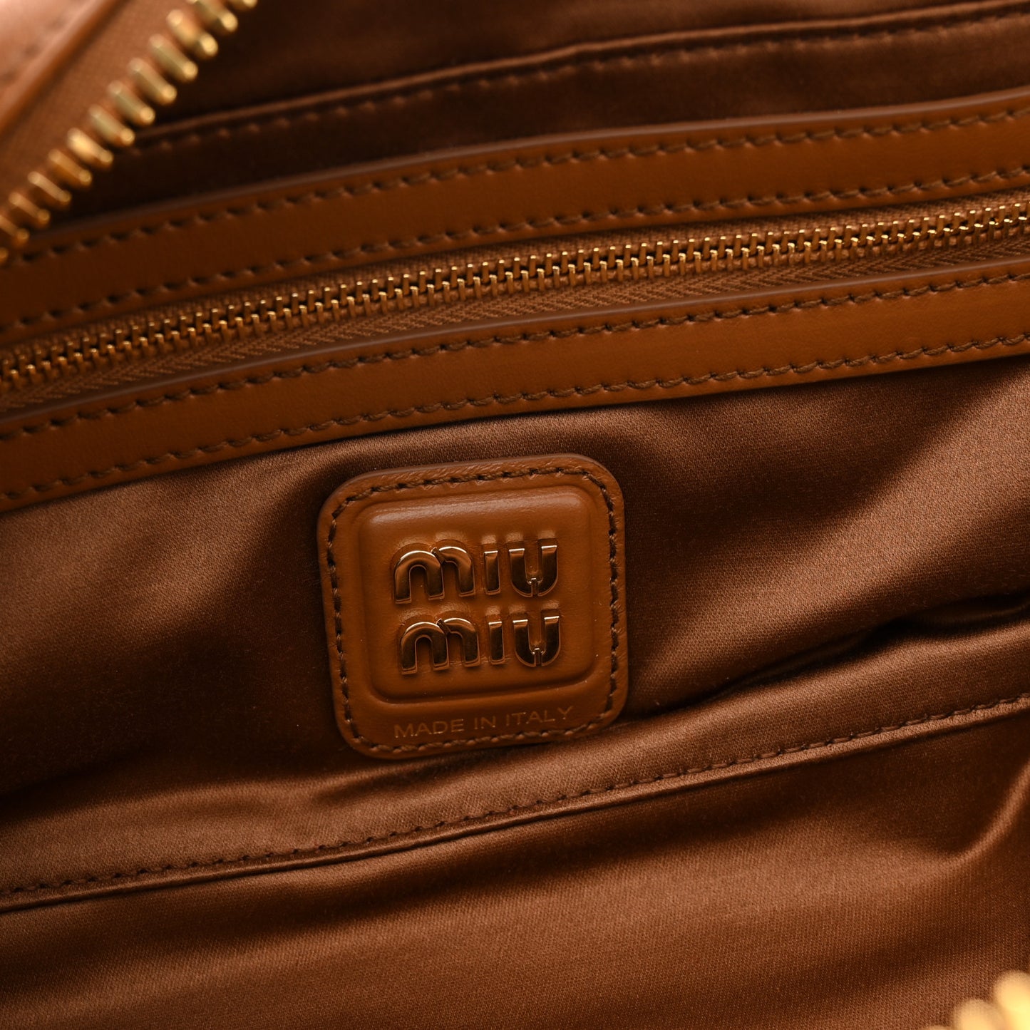 Calfskin Softy Small Beau Contrast Top Handle Bag Cognac